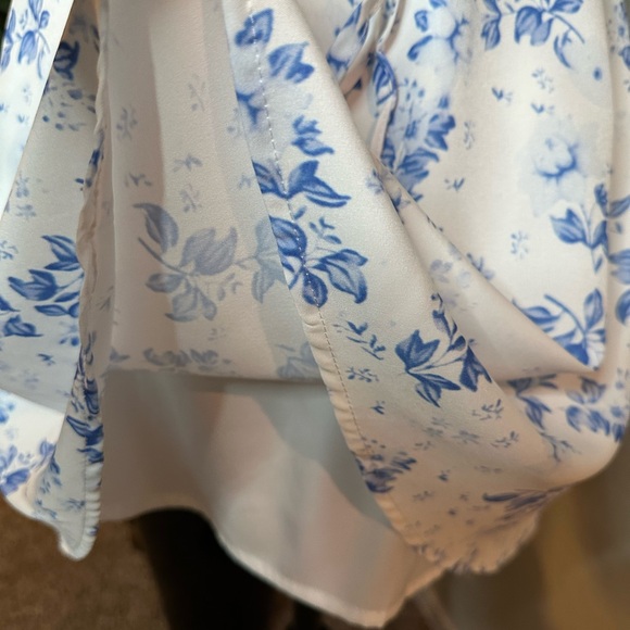 Floral Blue and White Mini Dress - Picture 7 of 13